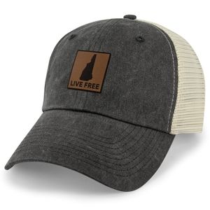 Live Free New Hampshire Leather Patch Relaxed Trucker